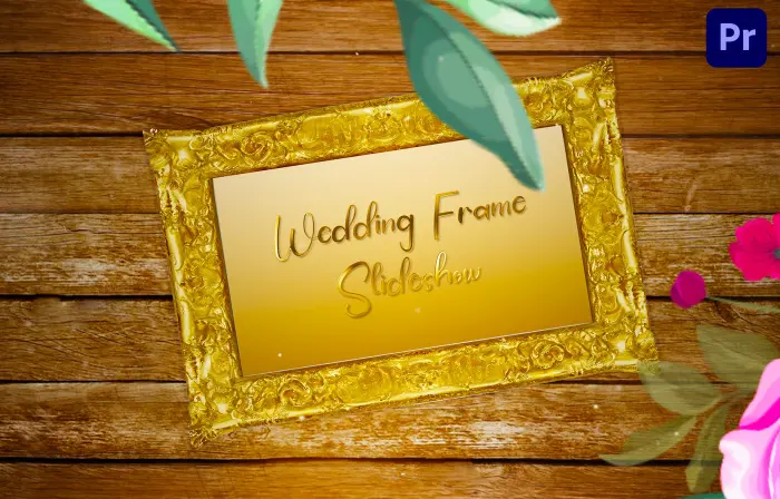 Creative 3D Wedding Slideshow with Gold Frames